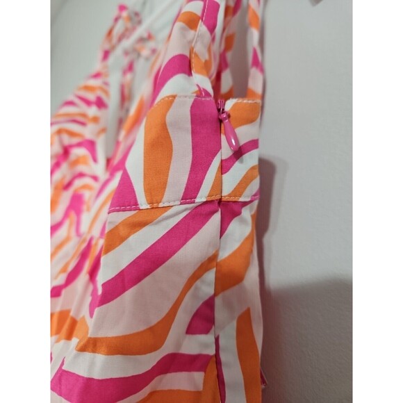 Solid and Striped Olympia (Abstract Zebra) Small Pink & Orange Cotton Blend NWT - Picture 4 of 8